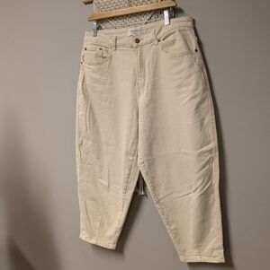 Hudson North Tapered Cream Jeans Barrel Leg Style Size 12 Minimalist Casual